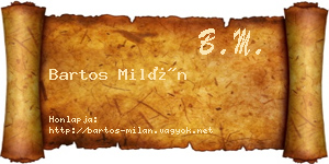 Bartos Milán névjegykártya