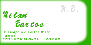 milan bartos business card