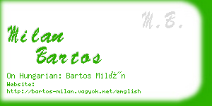 milan bartos business card
